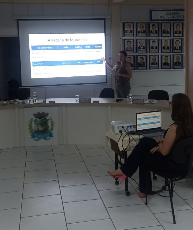 Executivo apresenta demonstração das metas fiscais do terceiro quadrimestre de 2025 em audiência pública na Câmara Municipal.